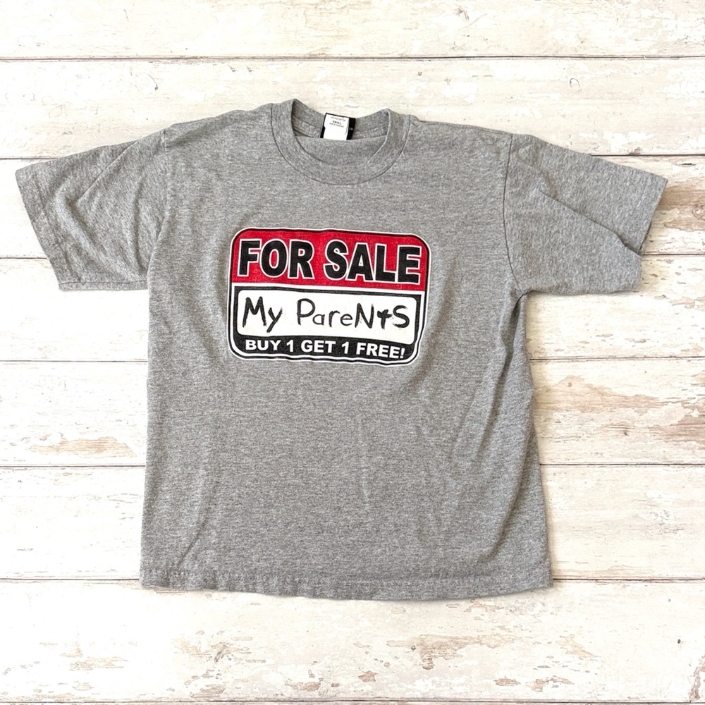 Boys 6/7 Gray Funny Humor Shirt Short Sleeves Grey Size Small 6 7 Kids